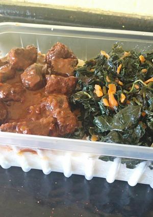 A picture of Liver with Ugali #theme challenge.
