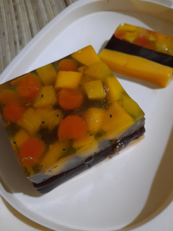 Resep Puding lapis es buah Kekinian