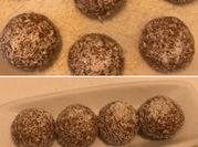 Una foto de mantequilla de mani trufas