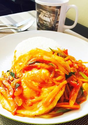 Foto resep Telur ceplok saus asam manis