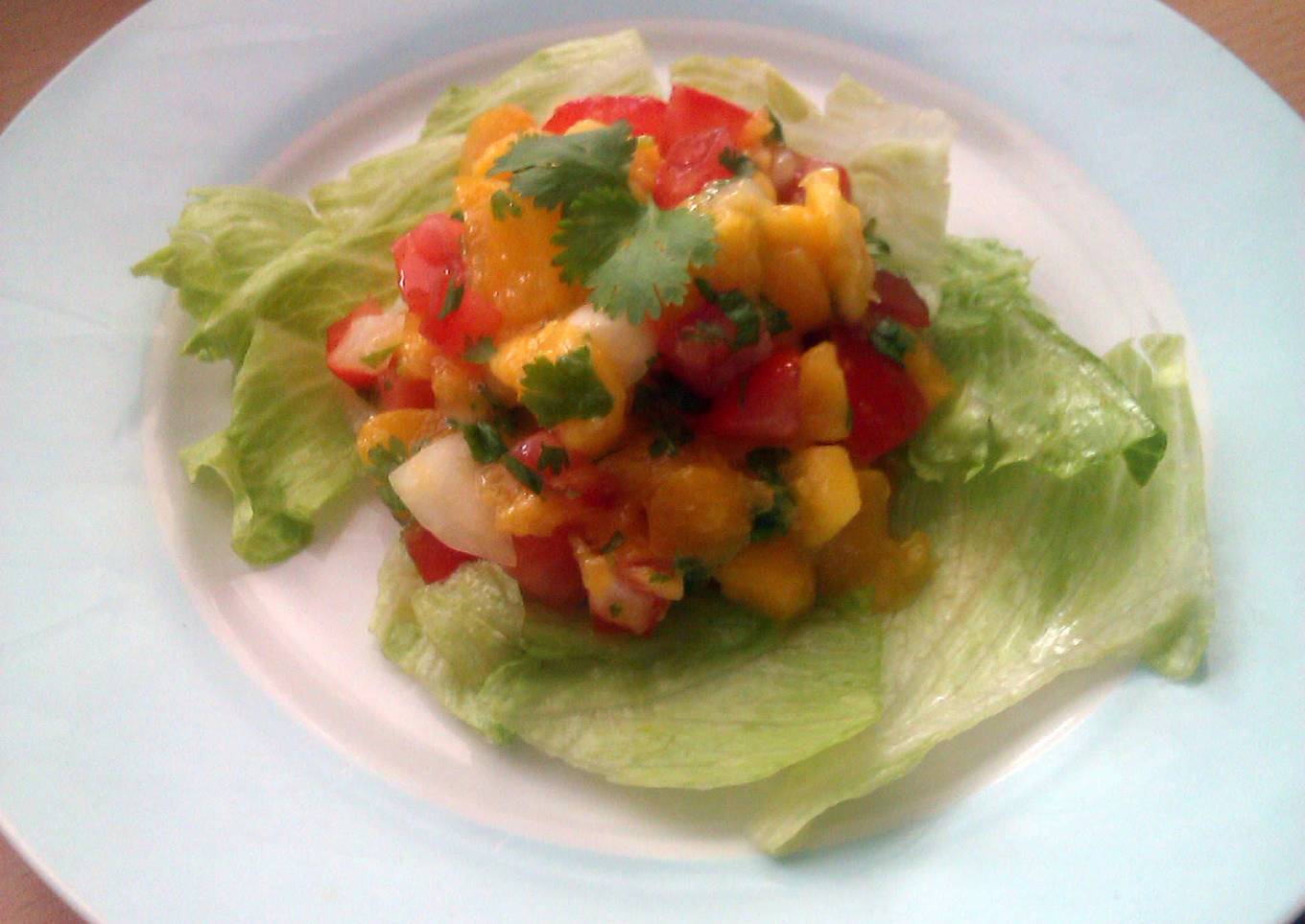 Vickys Mango and Peach Salsa, GF DF EF SF NF