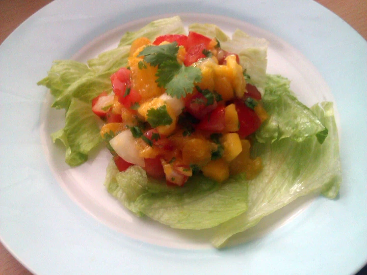Easy Steps to Make Recipe Vickys Mango and Peach Salsa, GF DF EF SF NF that is Awesome, Tasty}
