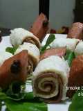Smoke beef bread roll snail