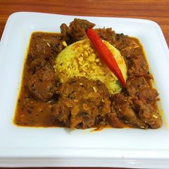 Dhaba Mutton with corn pulao A picture of Dhaba Mutton with corn pulao.