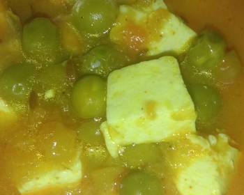 Fresh, Serving Recipe Matar paneer Home Style