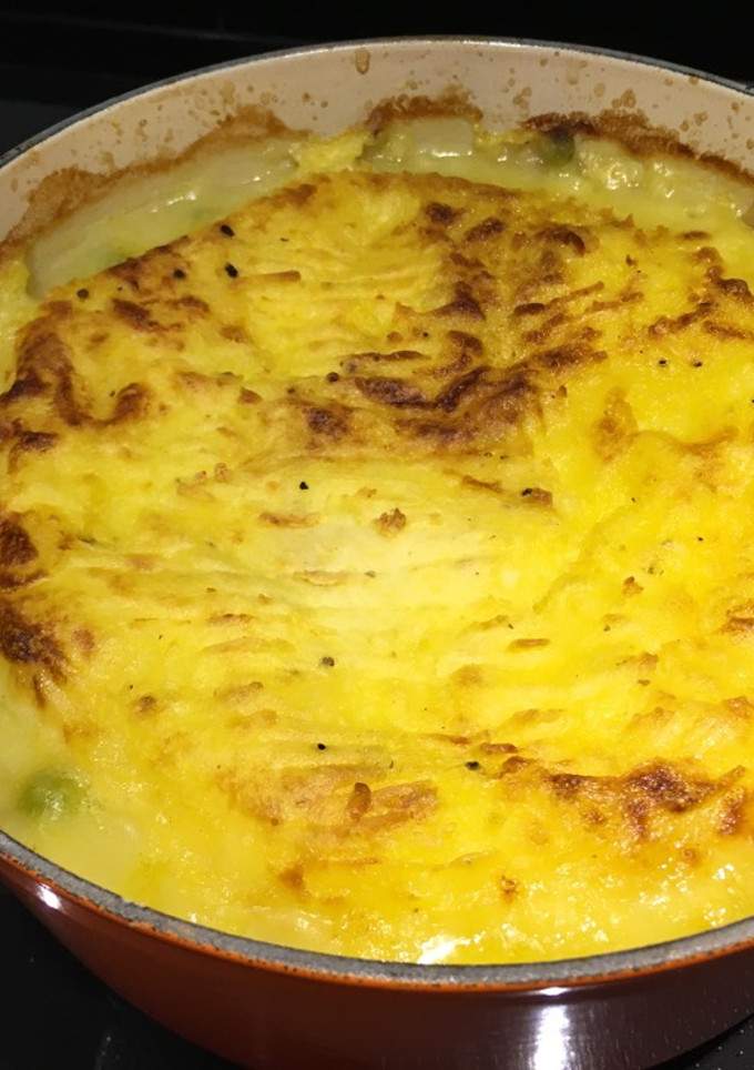 Una foto de Pastel de carne con guisantes