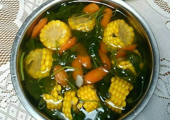 Resep Sayur Bening Bayam Wortel Jagung Oleh Bunbun Rose Cookpad