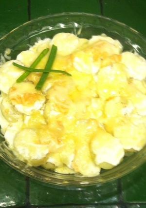 Una foto de Papas gratinadas con salmón