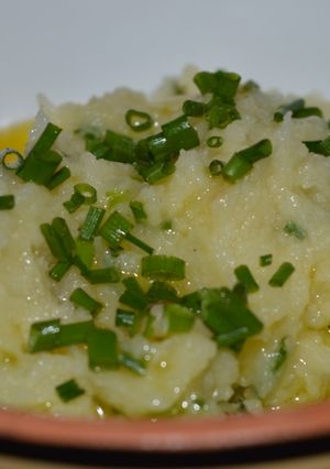 Una foto de Puré de papas con crema de ajo