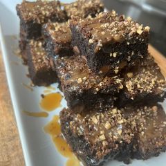 A picture of Spiked salted caramel brownies.