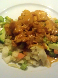 A picture of seafood curry.