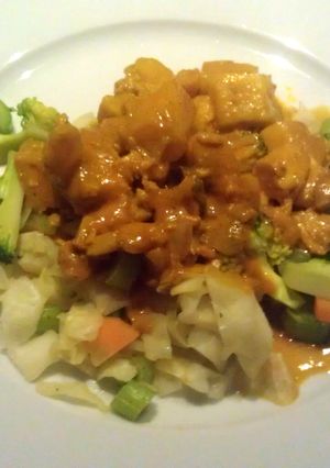 A picture of seafood curry.