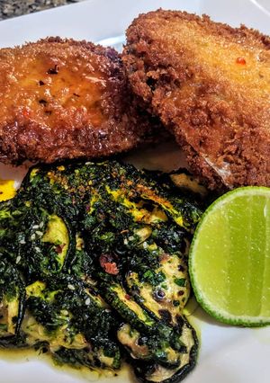Una foto de MERLUZA🐟En Posta, rebozada con Panko...!😍