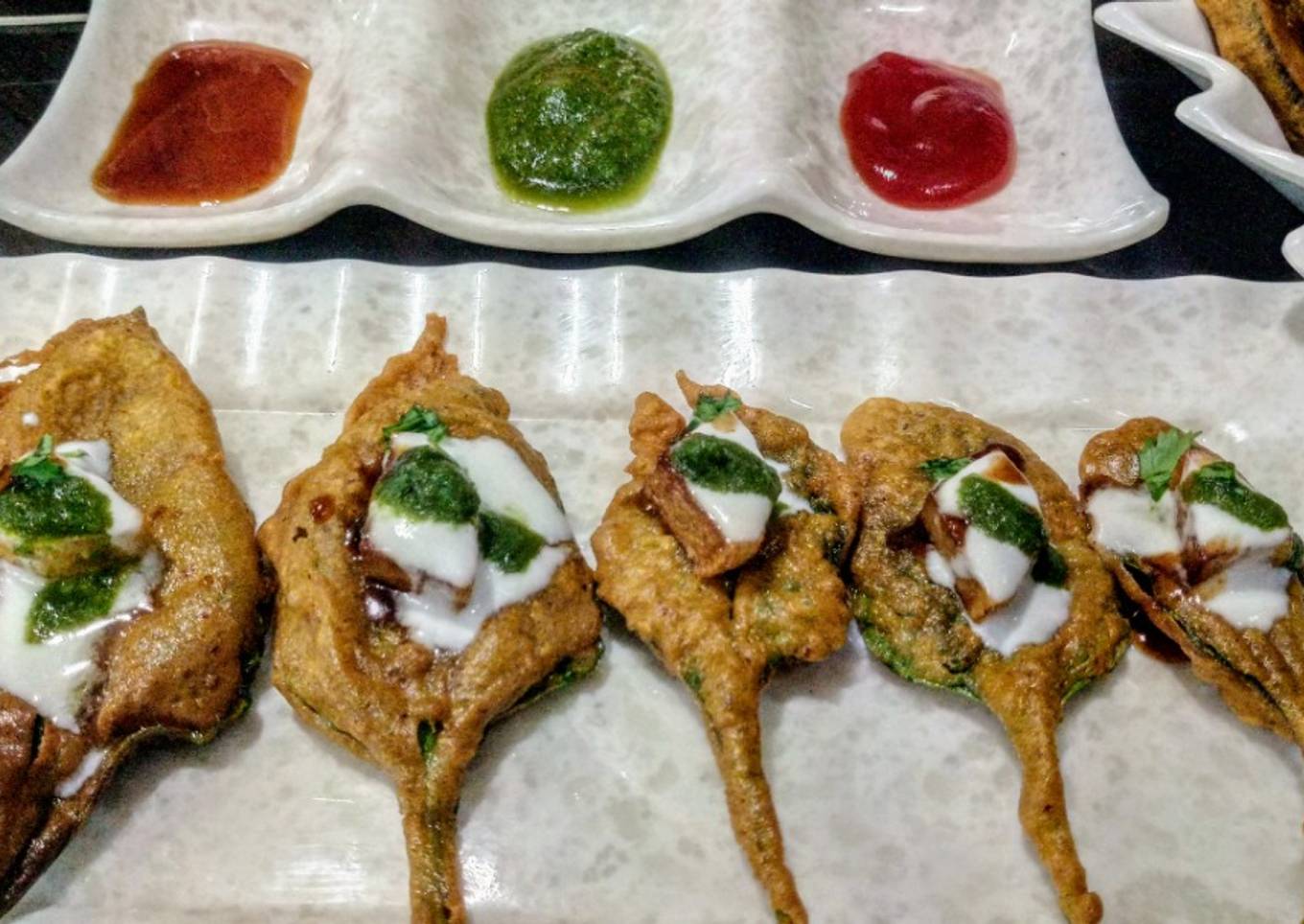 Palak pakoda chaat