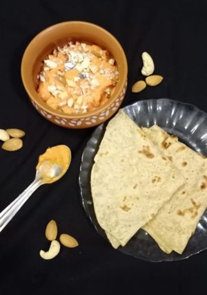 A picture of Kesar shrikhand.