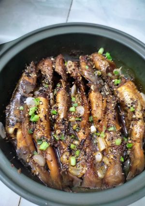 Hình của món Cá lân kho tiêu:.