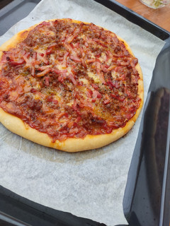 Una foto de Pizza barbacoa