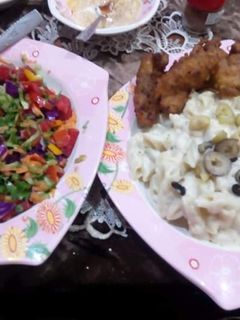 صورة لوصفة معكرونة بالوايت صوص
