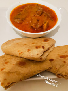 Chapati and lamb tikka soup ainihin hoton girkin