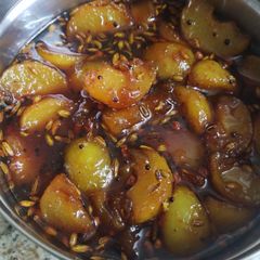 A picture of Amla sweet pickle.
