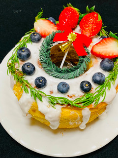 Una foto de Torta Corona Navideña!🎅🎄🎵