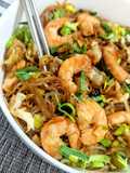 Noodles de cristal con langostinos