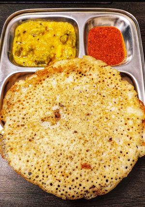 A picture of Pink Masoor Dal Dosas.