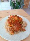 Albóndigas XL en salsa jardinera