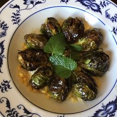 A picture of California Farm Dukkah Grilled Brussels Sprouts.