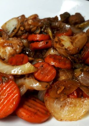 Una foto de Vegetales salteados al ajo