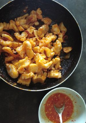 Hình của món Mực nang xào sate.