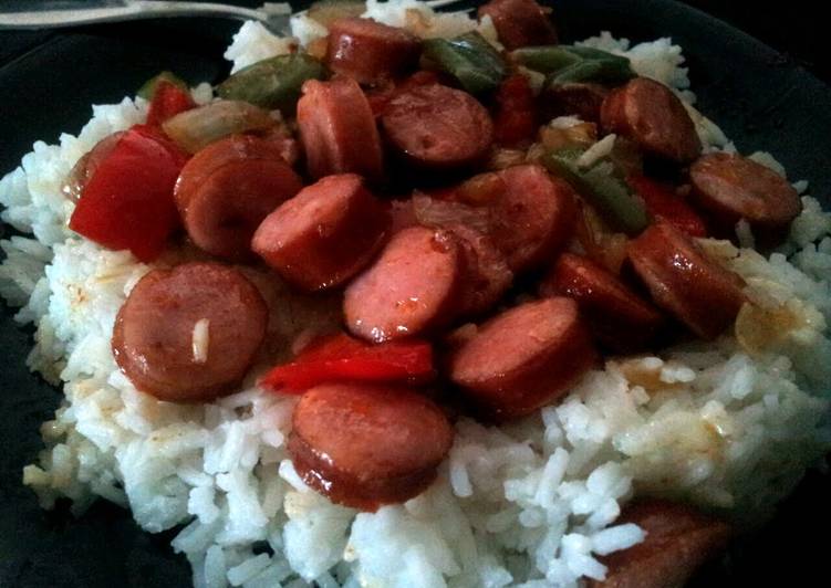 Recipe of Quick Sausage, Peppers, and Rice