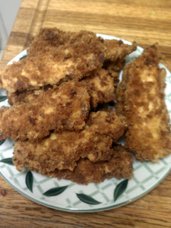 A picture of Pickle fried chicken strips.