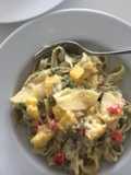 Pasta con manzana y mango