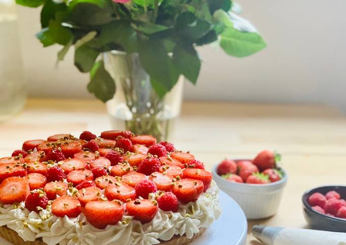 Tarte aux fraises et framboise revisitée