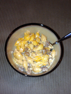 A picture of cheeseburger macaroni.