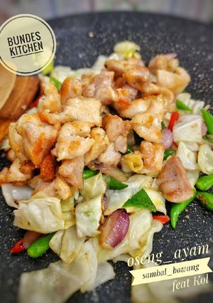 Foto resep Oseng ayam sambal bawang feat kol