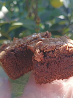 Una foto de Brownie con cacao amargo y pasta de maní