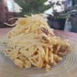 Espaguetis a la carbonara con yemas y sin crema