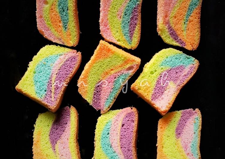 Rainbow Chiffon 🌈 (Metode sederhana TANPA aduk balik)