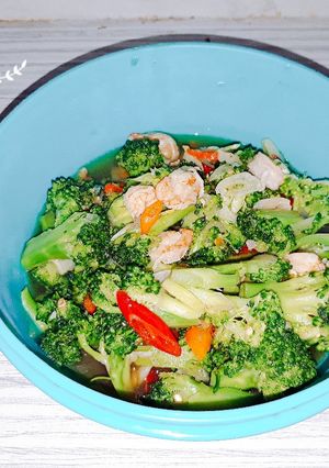 Foto resep Tumis udang brokoli