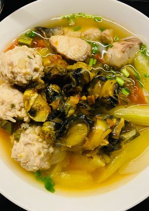 Hình của món Bún dọc mùng.