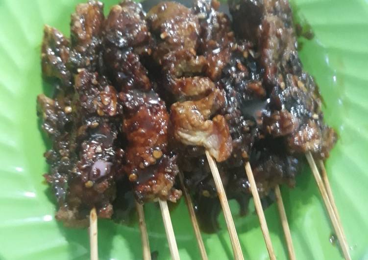 Resep Sate daging sapi lembut pedas Enak Banget