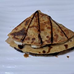 A picture of Banana and Nutella tortilla wrap.