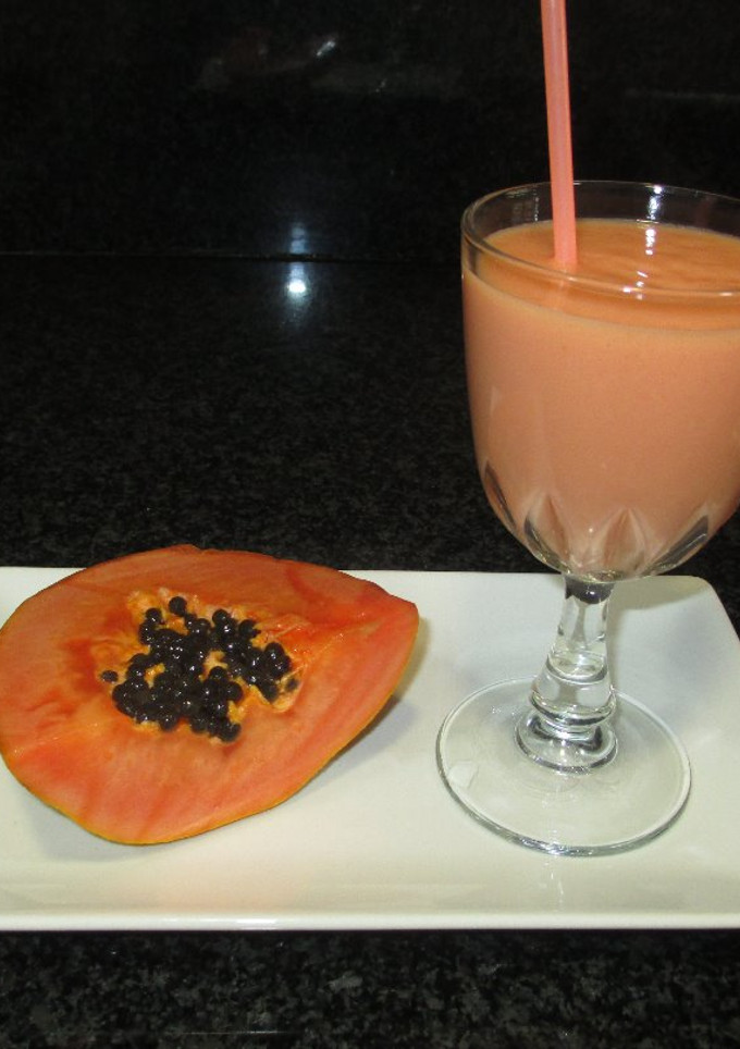 Una foto de Batido de papaya