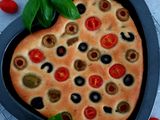 Olives cherry tomatoes Focaccia