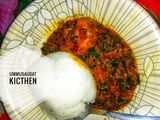 Groundnut soup with spring onions