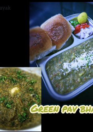 A picture of Green pav bhaji recipe.