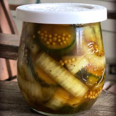 Mr. Jim's Spicy Bread & Butter Pickles A picture of Mr. Jim's Spicy Bread & Butter Pickles.
