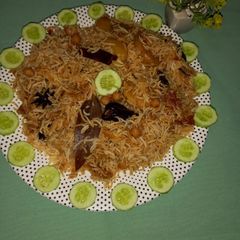 A picture of Chana masala biryani.